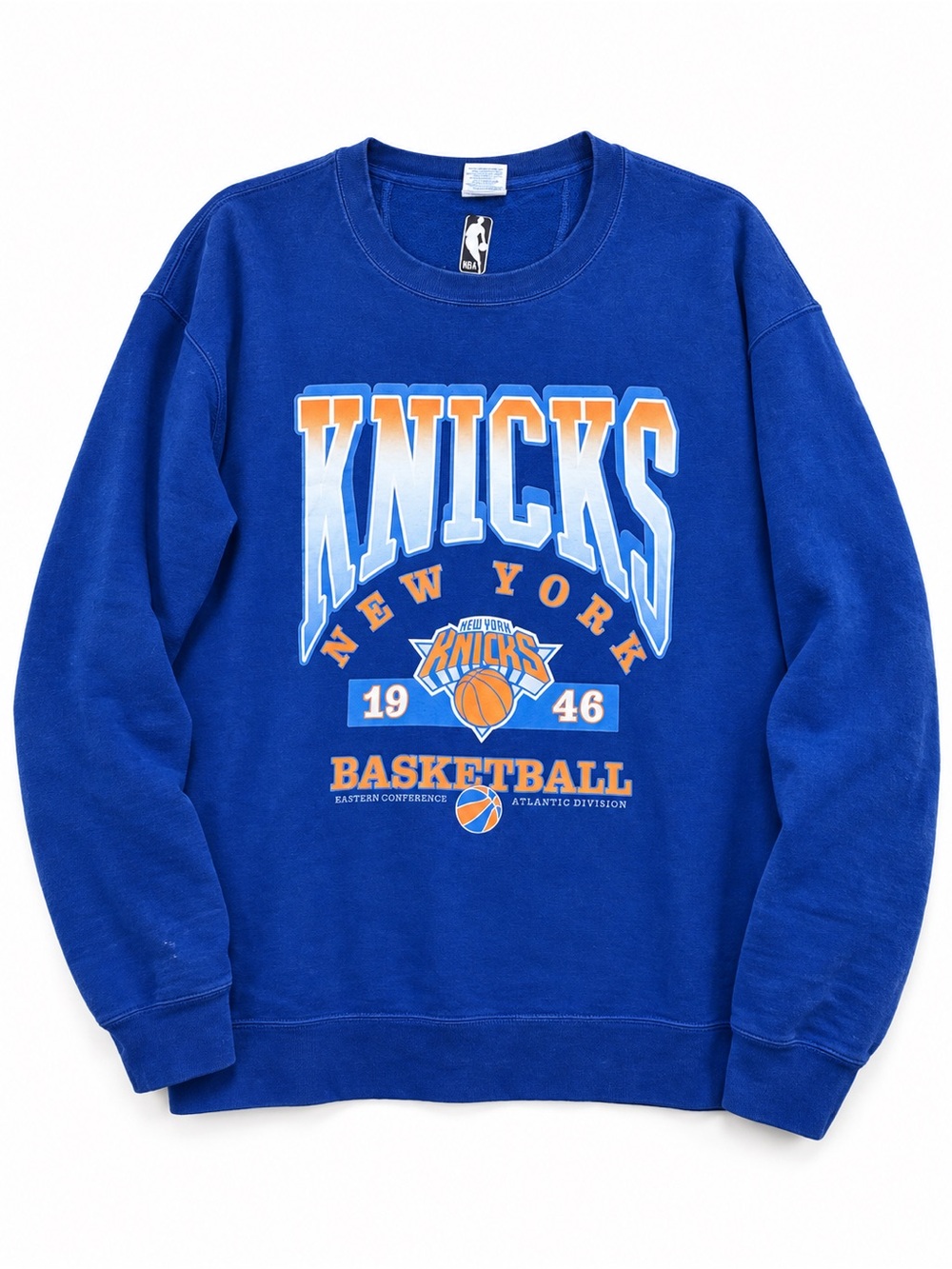 New York Knicks NBA Crewneck Sweatshirt Mens XL Royal Blue Fleece 1946